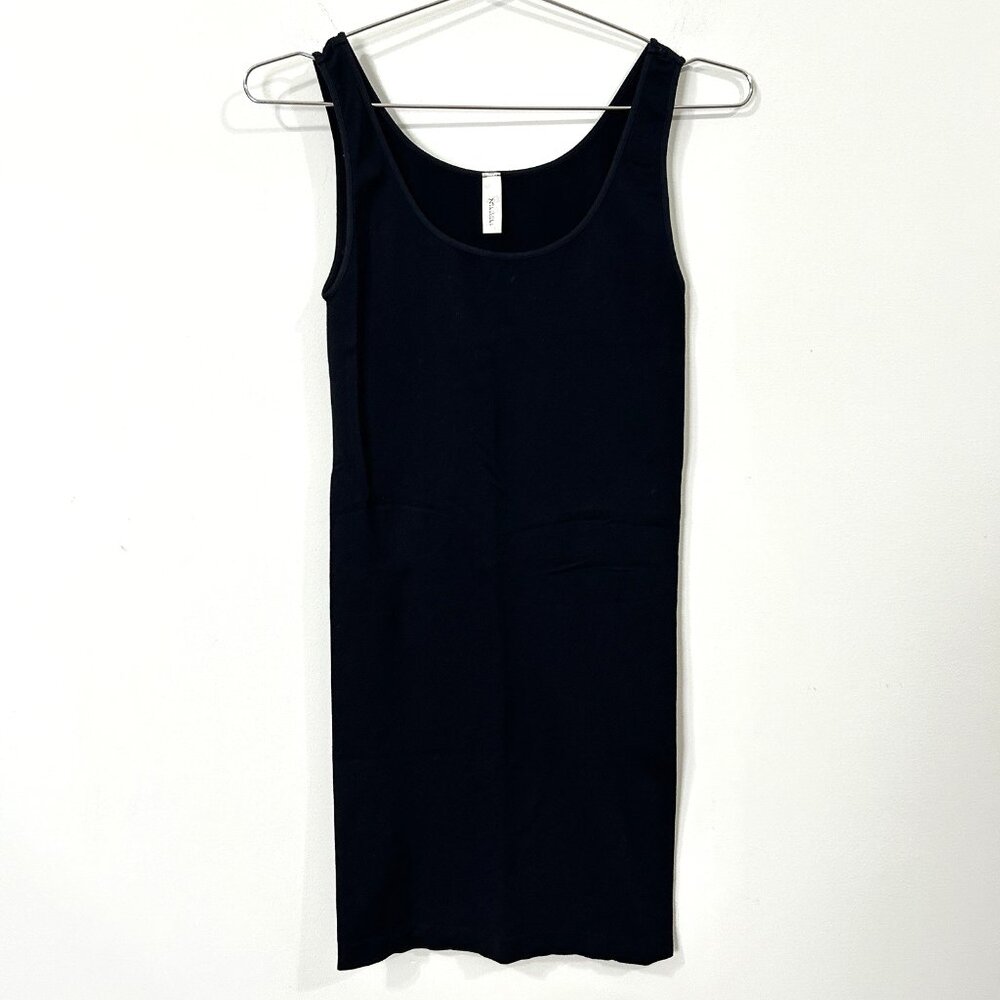 NIKIBIKI Black Sleeveless Long Tank Top Tube Knit Dress OS Nylon Spandex USA